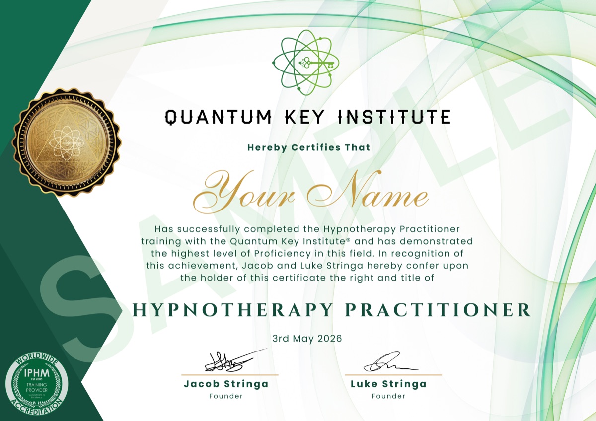 Quantum Key Institute Hypnotherapy certification sample