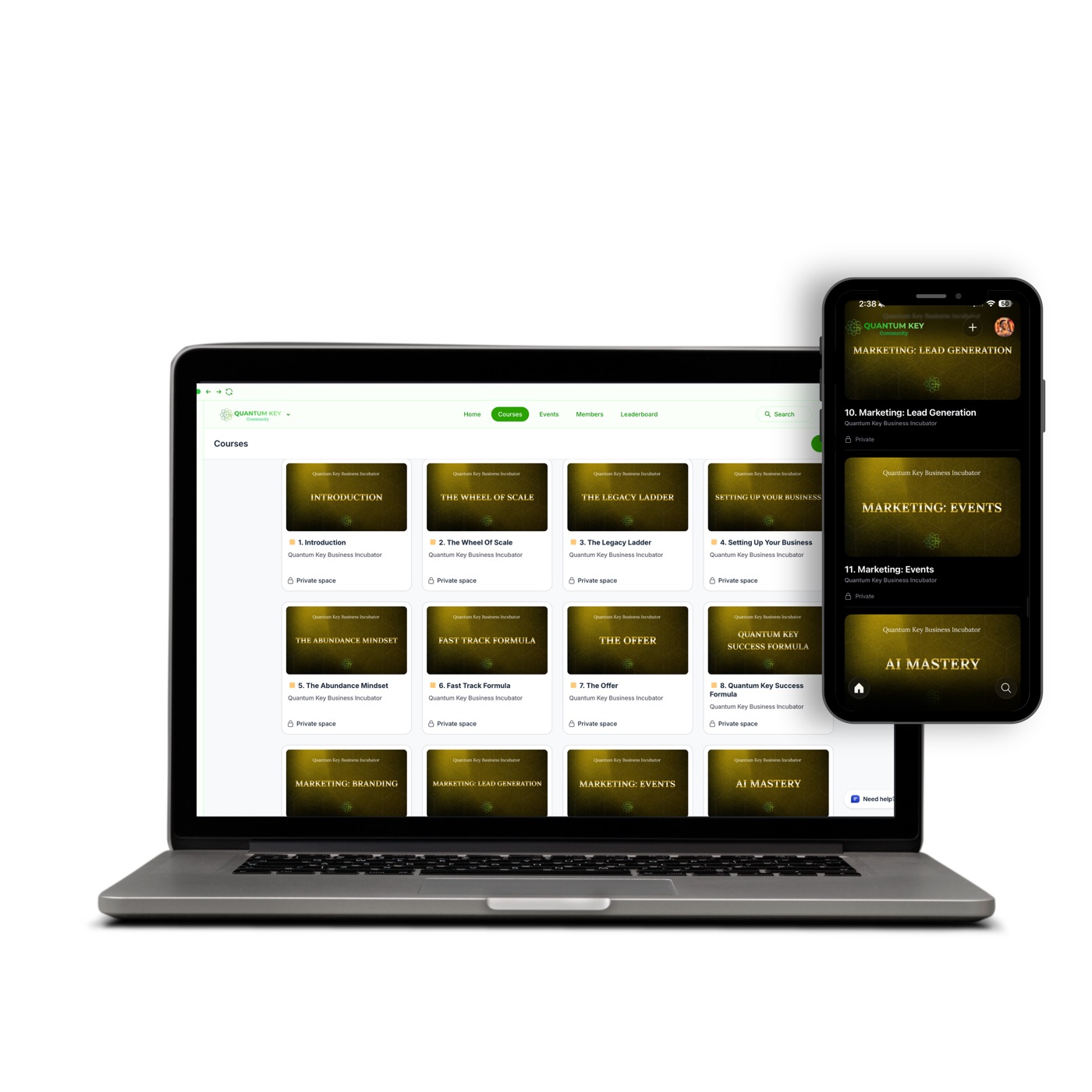 QKI Business Incubator academy on desktop and mobile