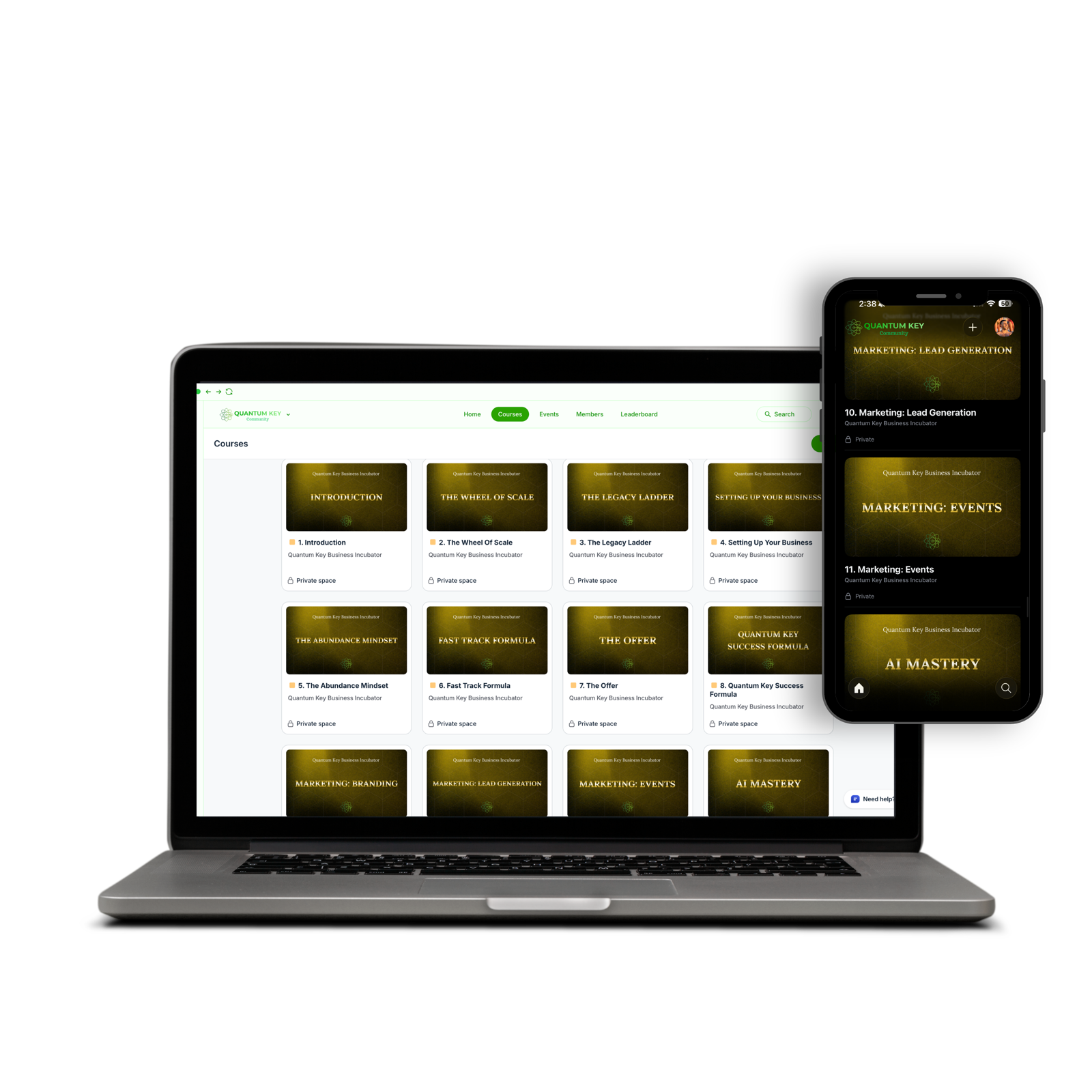 QKI Business Incubator academy on desktop and mobile