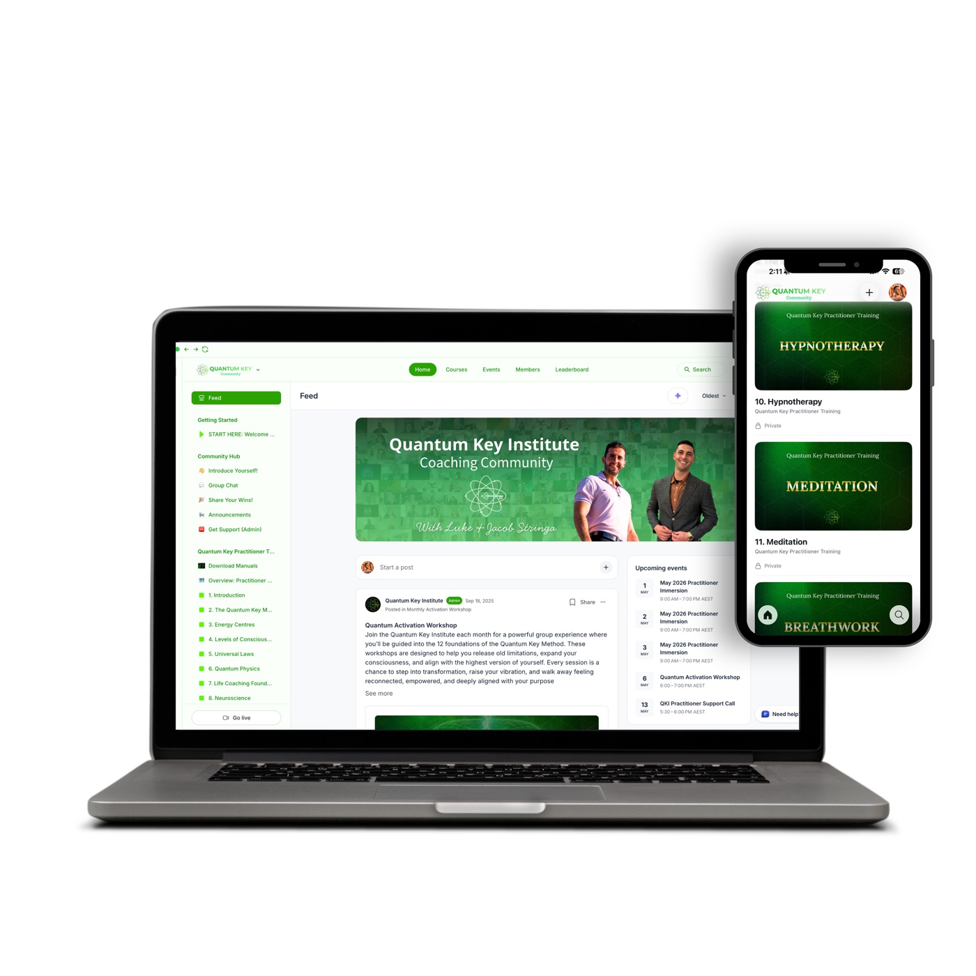 QKI Community Hub on desktop and mobile