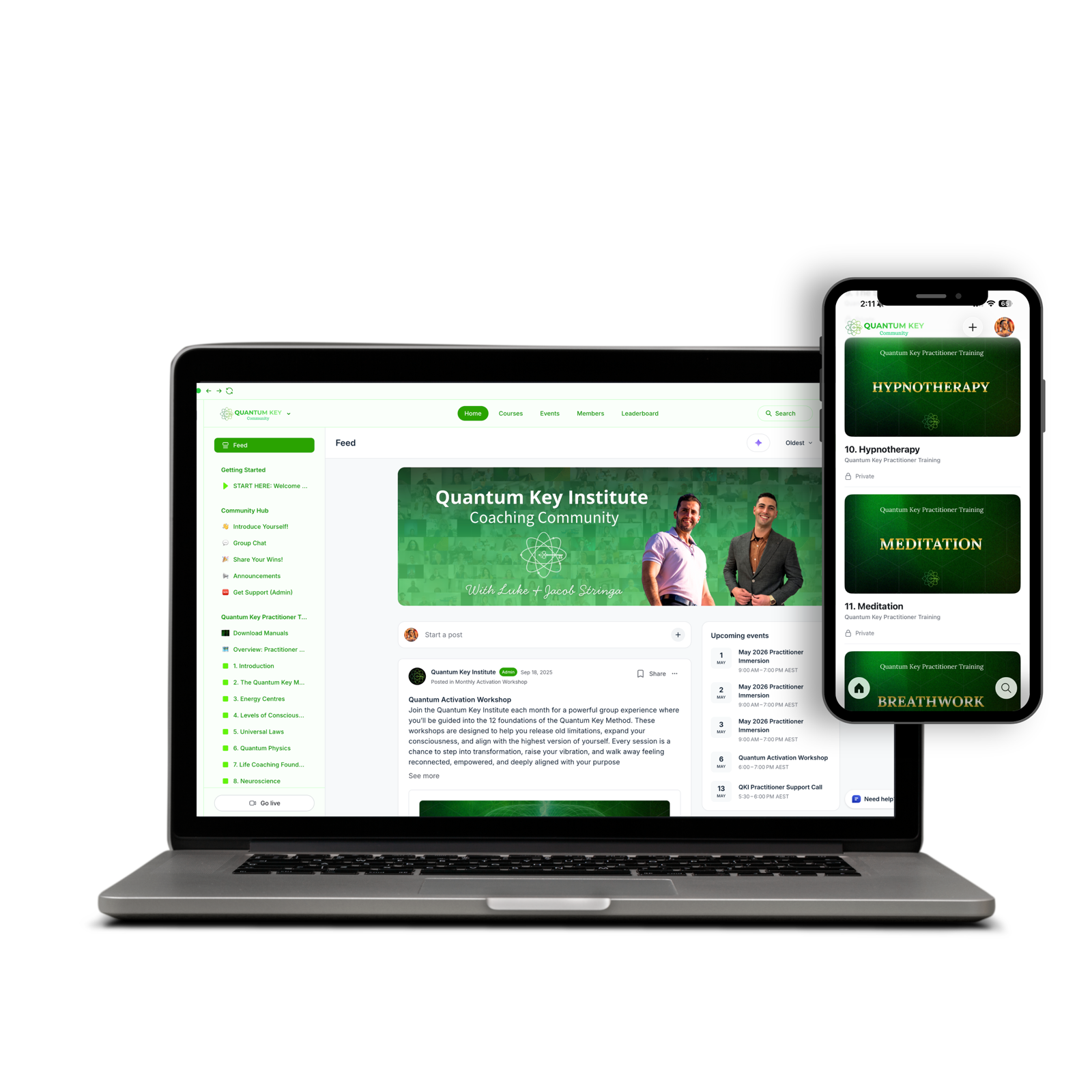 QKI Community Hub on desktop and mobile